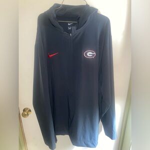 Nike GA Bulldogs coaches jacket with zip up hood. Black size 3 xl